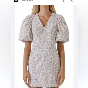 Free the Roses Floral Puff Sleeve Dress